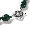 Natural Green Onyx Agate(Dyed & Heated) Nuggets Beaded Necklaces for Women NJEW-H047-07-4