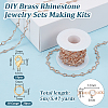 DIY Brass Rhinestone Jewelry Sets Making Kits DIY-OC0014-15B-2