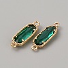 Golden Plated Brass Pave Glass Connector Charms FIND-WH0110-728G-12-2