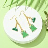 Alloy Enamel Frog Dangle Earrings with Iron Earring Pins for Women EJEW-JE05421-04-3