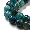 Faceted Natural Dragon Veins Agate Beads Strands G-F447-12mm-P07-4