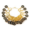 26Pcs Flat Round with Letter A~Z Alloy Enamel Pendant Locking Stitch Markers HJEW-TAC0087-2