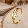 Adjustable 304 Stainless Steel Cuff Rings for Women RJEW-F199-01G-1