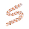 Electroplate Imitation Jade & Opaque & Transparent Glass Beads Strands EGLA-Q135-4x6MM-01C-2