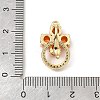 Brass with Cubic Zirconia Fold Over Clasps KK-G484-01A-G-4