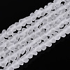 Frosted Transparent Glass Beads Strands GLAA-N016-4mm-11-1