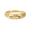 Flower Pattern Brass Micro Pave Clear Cubic Zirconia Finger Rings FS-WGC0799-02-3