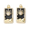 Rack Plating Brass Micro Pave Clear Cubic Zirconia Pendants KK-D073-24G-2