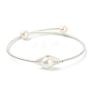 Natural Pearl Beaded Cuff Bangle BJEW-JB09494-1