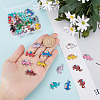 CHGCRAFT 56Pcs 14 Colors Zinc Alloy with Enamel Elephant Connector Charms FIND-CA0005-18-3