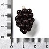 Grape Brass Acrylic Pendants OACR-R006-05G-02-4