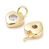 Brass Micro Pave Cubic Zirconia Charms KK-C051-07G-03-2