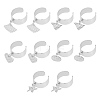 10Pcs 10 Style 304 Stainless Steel Open Cuff Rings Set RJEW-AB00001-1