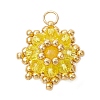 Dyed Natural Malaysia Jade & Electroplate Glass Cluster Beaded Pendants PALLOY-MZ01311-02-1