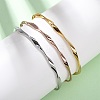 3Pcs 3 Colors 304 Stainless Steel Twisted Bangles Sets for Women BJEW-L610-27M-1
