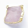 Natural Madagascar Rose Quartz Pendants G-P383-05G-3