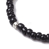 3Pcs 3 Styles Halloween Skull & Candy Corn Acrylic and Synthetic Magnesite Bracelet Sets BJEW-JB10525-6