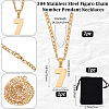 1Pc 304 Stainless Steel Figaro Chain Number Pendant Necklaces NJEW-BBC0001-28D-G-2