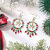 Christmas Themed Handmade Glass Seed Beads Dangle Earrings EJEW-MZ00488-01-1