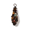 Natural Tiger Eye Pointed Big Pendants G-G860-03R-05-2
