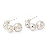 Rack Plating Brass Ear Studs for Women EJEW-Q770-13P-1
