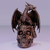 Cross-Border New Product Flying Dragon Skull Resin Craft Ornaments Garden Decoration Desktop Sculpture Dragon Ornaments PW-WG3B47D-01-1