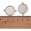 Tibetan Style Alloy Flat Round Cabochon Connector Settings X-TIBE-M022-09AS-3