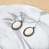 Bohemian Style Oval Alloy & Synthetic Turquoise Pendant Necklaces & Dangle Earrings & Cuff Rings Sets FS-WG676BC-01-4