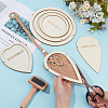 Leaf Wood Macrame Coaster Cutting Template DIY-BC0015-37-3
