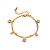 304 Stainless Steel Pave Clear Cubic Zirconia Geometric 2-Strand Bracelets for Women WGC157B-01-2