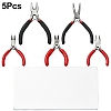 5Pcs 5 Styles Carbon Steel Jewelry Pliers AJEW-YW0001-19-1