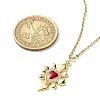 Golden Brass with Cubic Zirconia Heart Pendant Necklace NJEW-JN04592-5