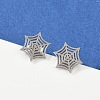 Non-Tarnish 304 Stainless Steel Spider Web Stud Earrings EJEW-G294-01P-6