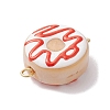Handmade Lampwork Enamel Donut Connector Charms PALLOY-JF02573-3