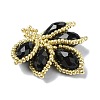 Glass Seed Beaded Woven Pendants PALLOY-MZ00292-4