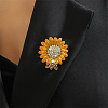 Sunflower & Bee Alloy Enamel Brooches PW-WG45BEB-01-3