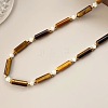 Natural Tiger Eye Column & White Shell Beaded Necklaces WN0722-4