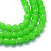 Baking Painted Imitation Jade Glass Round Bead Strands X-DGLA-Q021-10mm-09-1