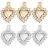 Beebeecraft 8Pcs 2 Colors Rack Plating Brass Micro Pave Clear Cubic Zirconia Pendants KK-BBC0009-69-1