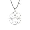 304 Stainless Steel Hollow Witchcraft Pentagram Pendant Necklaces FS-WGCC915-01-2