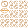 40Pcs 1-Hole Alloy Shank Buttons BUTT-MA0001-18KCG-1