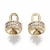 Brass Micro Pave Cubic Zirconia Peg Bails Pendants KK-N231-166-NF-1