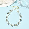 Natural Mixed Stone Faceted Round Beaded Chain Bracelets for Women BJEW-JB14248-3