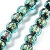 Handmade Foil Lampwork Beads Strands FOIL-K003-06B-22-1