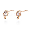 Brass Stud Earring Findings KK-Q750-032G-1