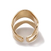 Ion Plating(IP) 304 Stainless Steel Twist Wave Open Cuff Rings for Women RJEW-G285-26G-2