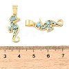 Brass Micro Pave Sky Blue Cubic Zirconia Pendants CU-CBA6938-05G-05-3