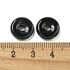 Natural Dyed & Heated Black Agate Donut/Pi Disc Charms G-G142-01D-3