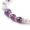 Natural Mixed Stone & Synthetic Howlite Round Beads Stretch Bracelet BJEW-JB06919-6