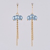 Eco-Friendly Glass Pearl Dangle Stud Earrings EJEW-JE03813-04-2